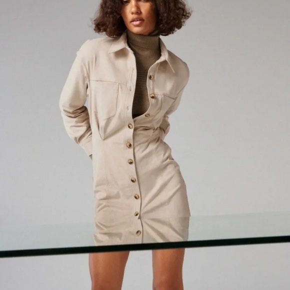 NWT ZARA SUEDE MINI DRESS - Picture 2 of 8